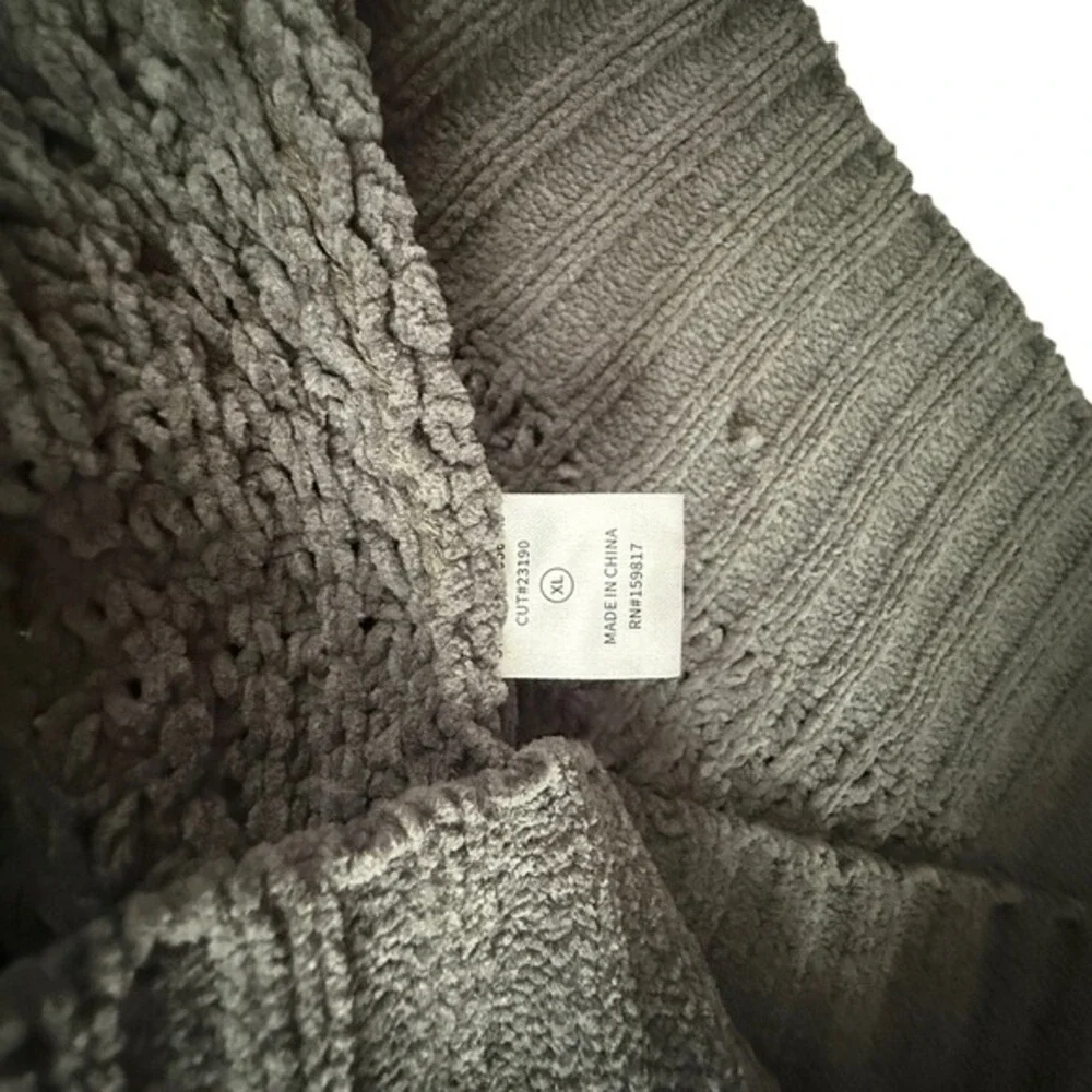 Altar'd State Oversized Grey Chunky Knit Cowl Neck Sweater XL Clean Girl Cozy